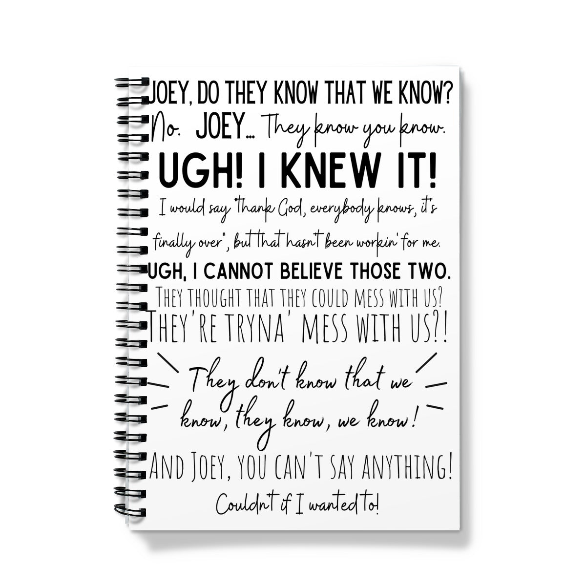 They Don't Know That We Know They Know Notebook