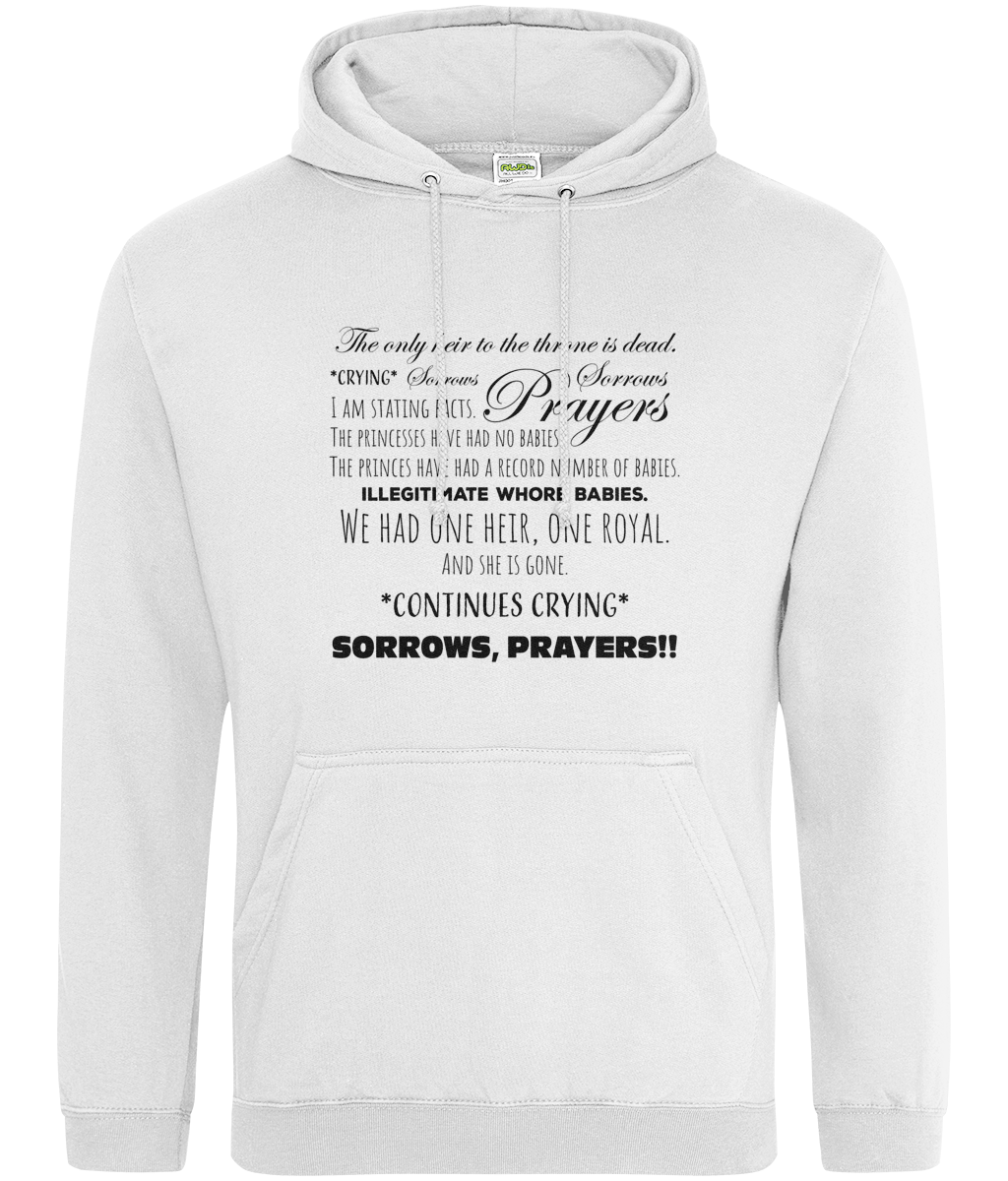 Sorrows, Sorrows, Prayers Hoodie – Inky Apparel Creations