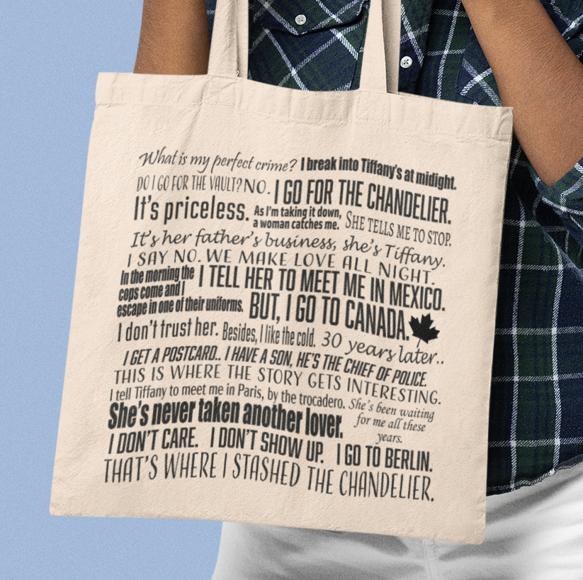 Dwight's Perfect Crime Original Design Organic Cotton Tote Bag