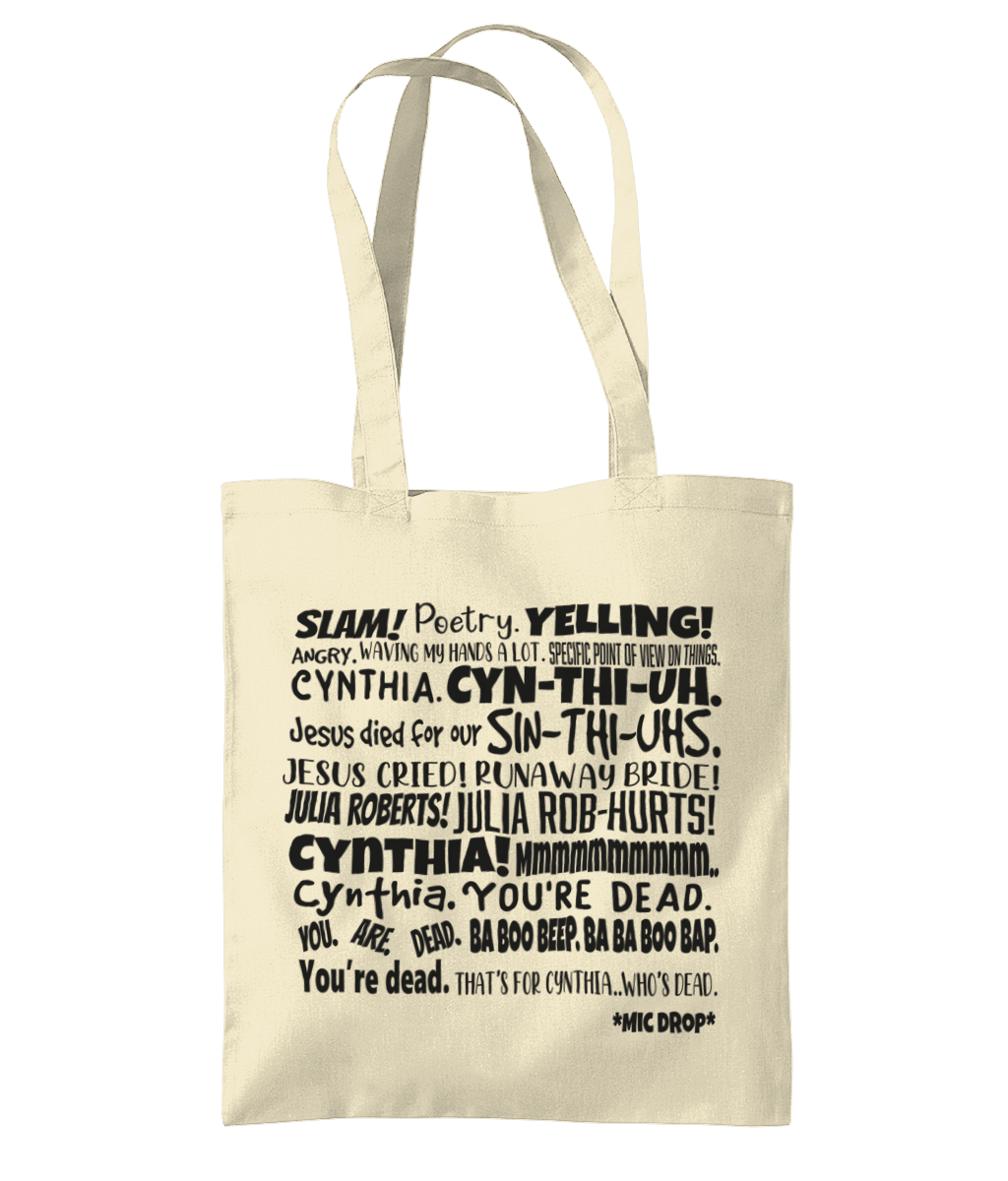 Cynthia Slam Poetry Tote Bag